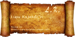 Lupu Kajetán névjegykártya